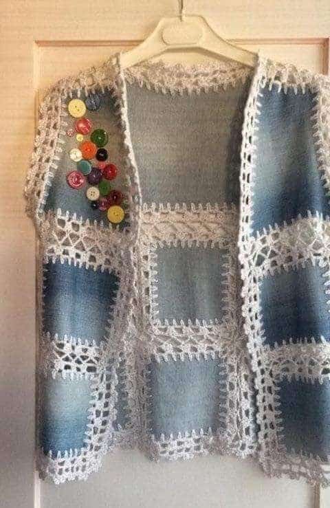 ideas para usar jeans cuadrados con crochet 4