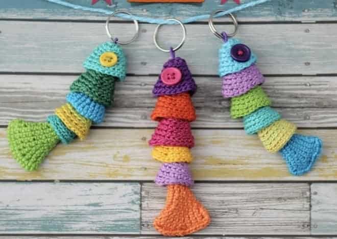 llavero de pez a crochet paso a paso