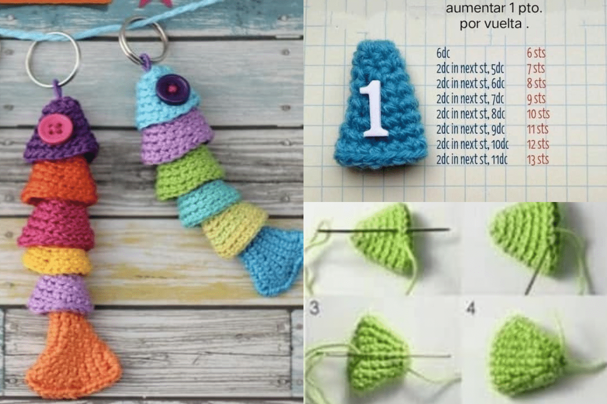 llavero de pez a crochet paso a paso