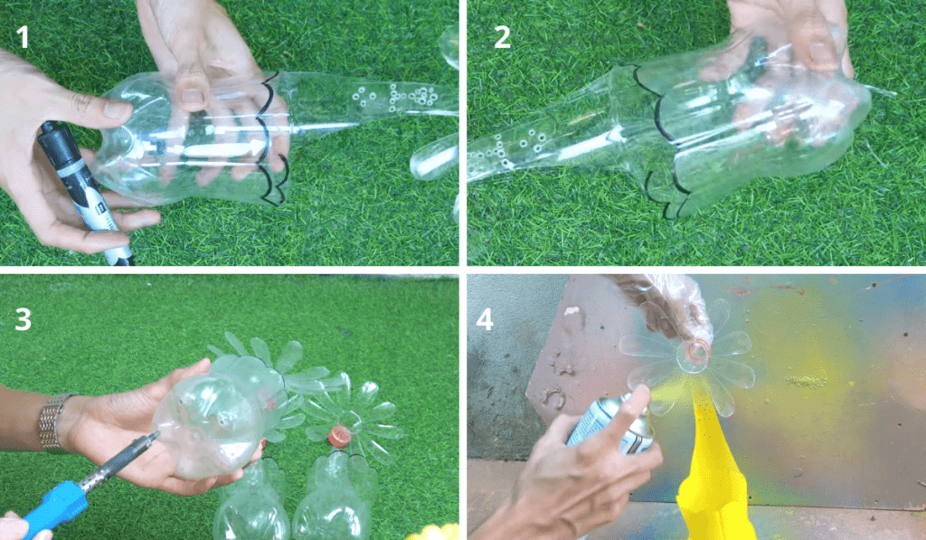 macetero hecho con botella de plastico paso a paso 2