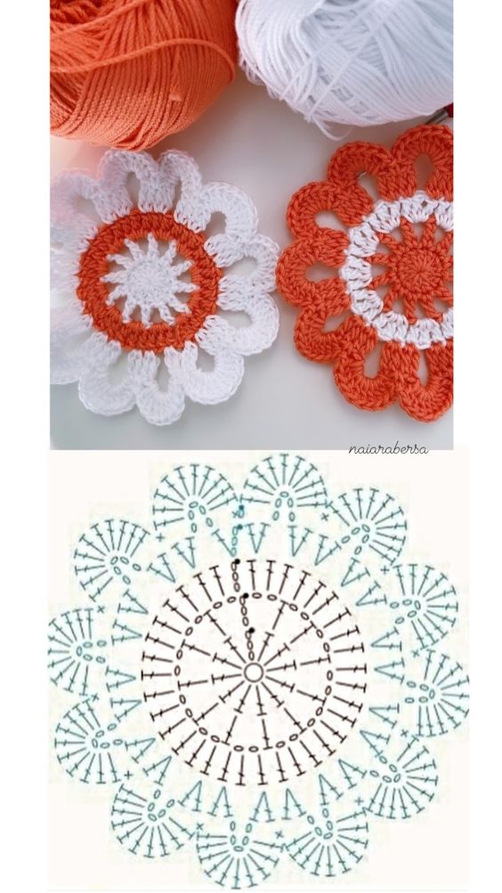 mejores flores de crochet con graficos 3