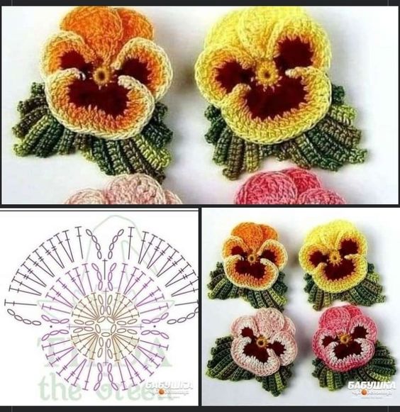 mejores flores de crochet con graficos 6