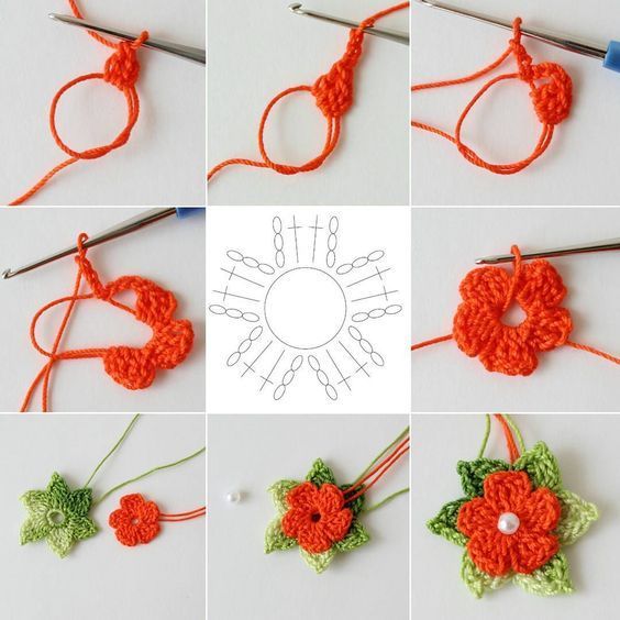 mejores flores de crochet con graficos 9