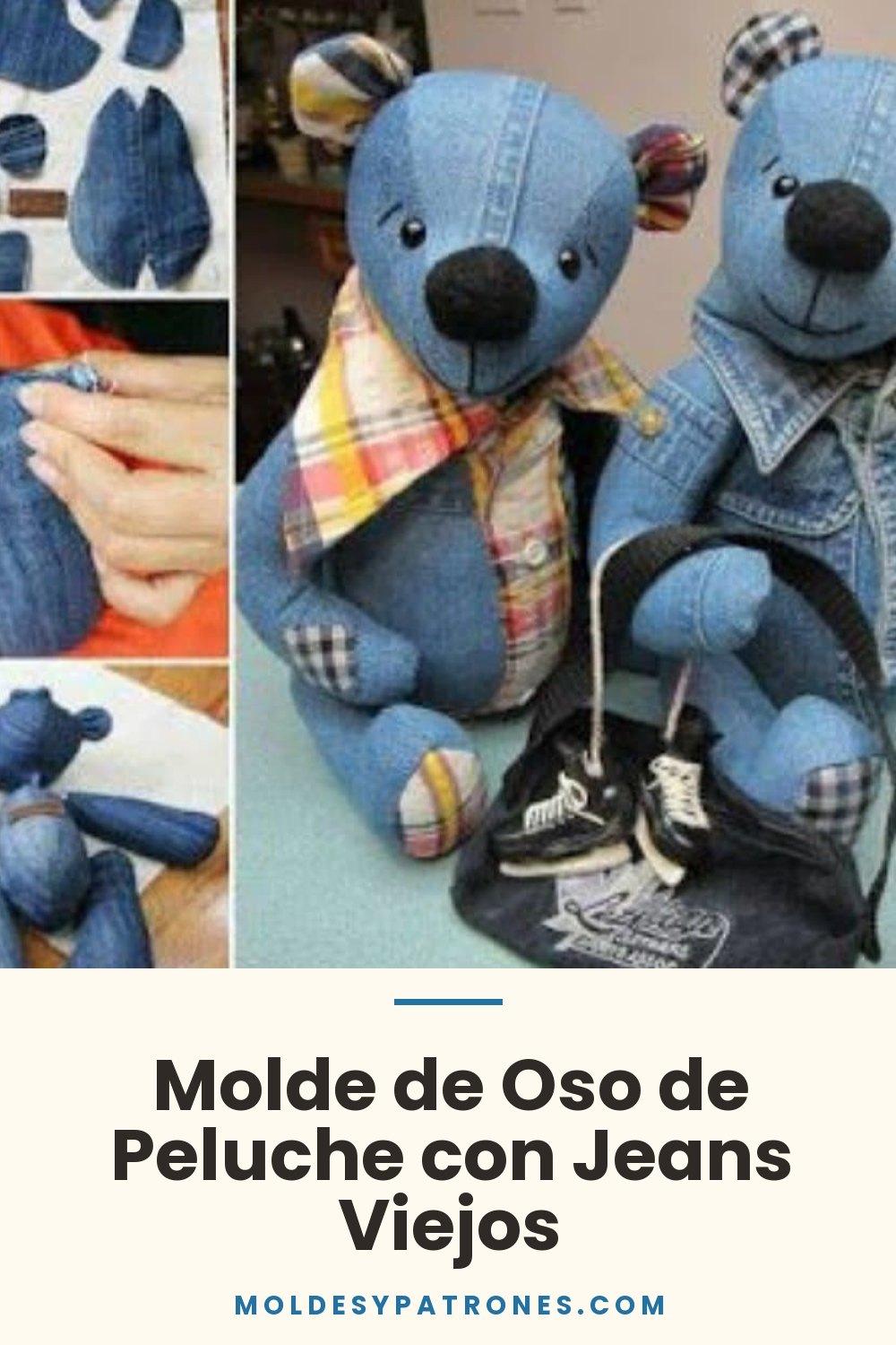 Molde de Oso de Peluche con Jeans Viejos