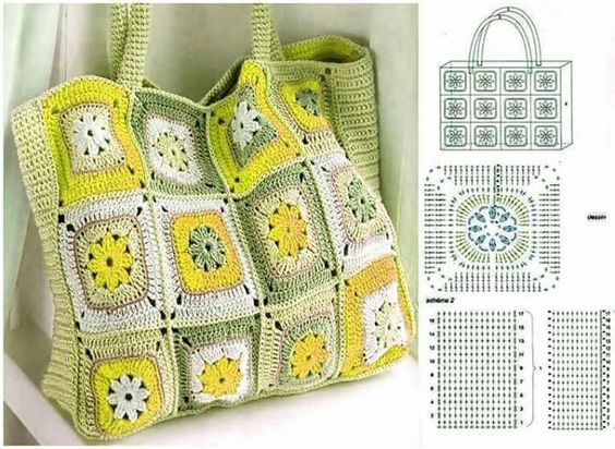 patrones de bolsos de ganchillo florales 1