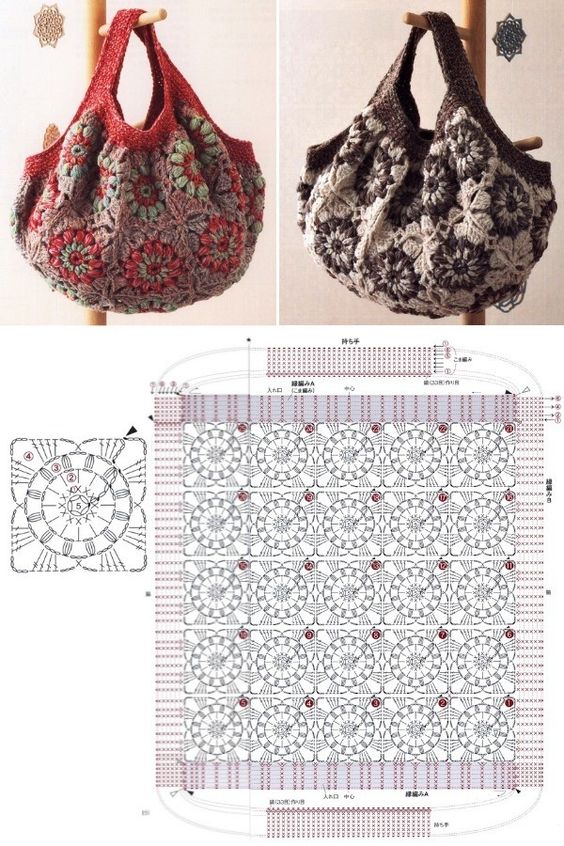 patrones de bolsos de ganchillo florales 2