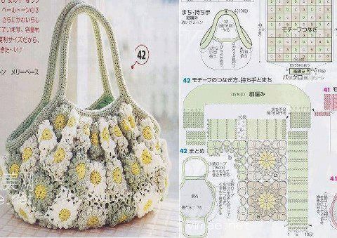 patrones de bolsos de ganchillo florales 9