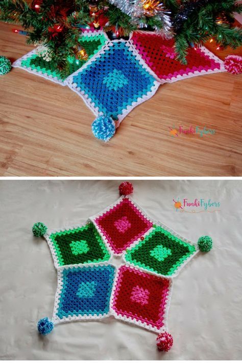 patrones de crochet para falda de arbol de navidad 6
