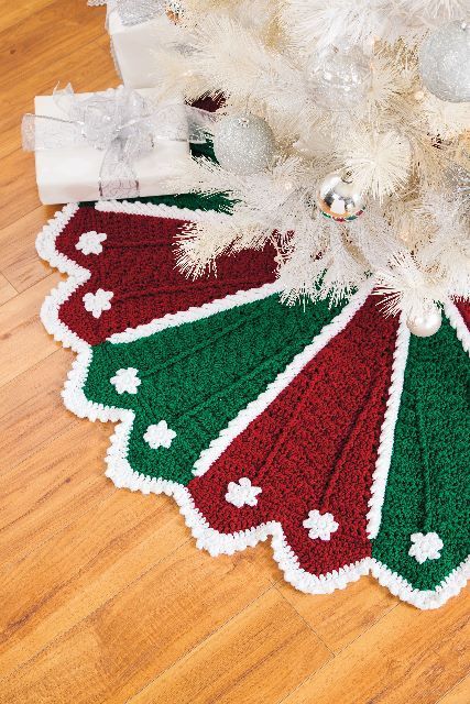 patrones de crochet para falda de arbol de navidad 7