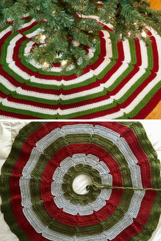 patrones de crochet para falda de arbol de navidad 8