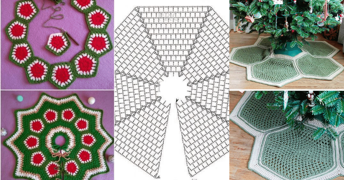 patrones de crochet para falda de arbol de navidad