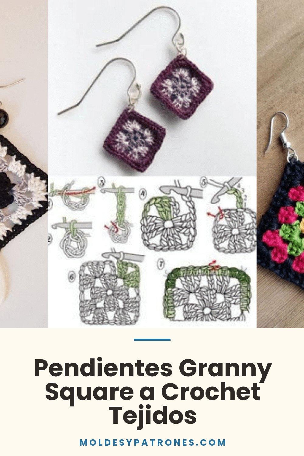 Pendientes Granny Square a Crochet Tejidos
