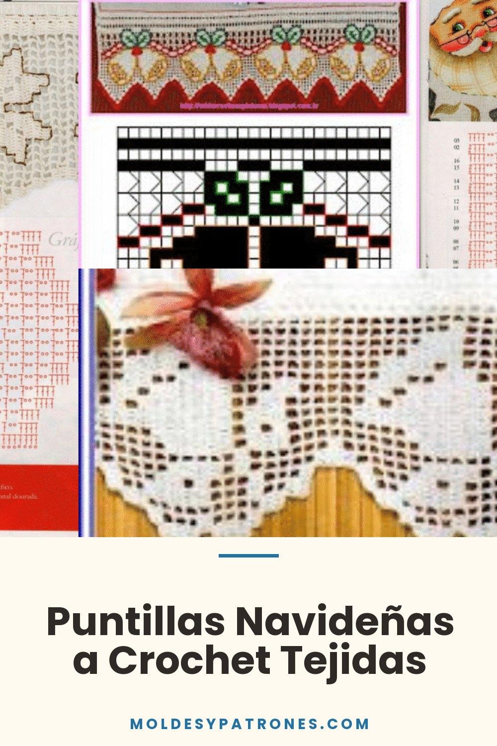Puntillas Navideñas a Crochet Tejidas