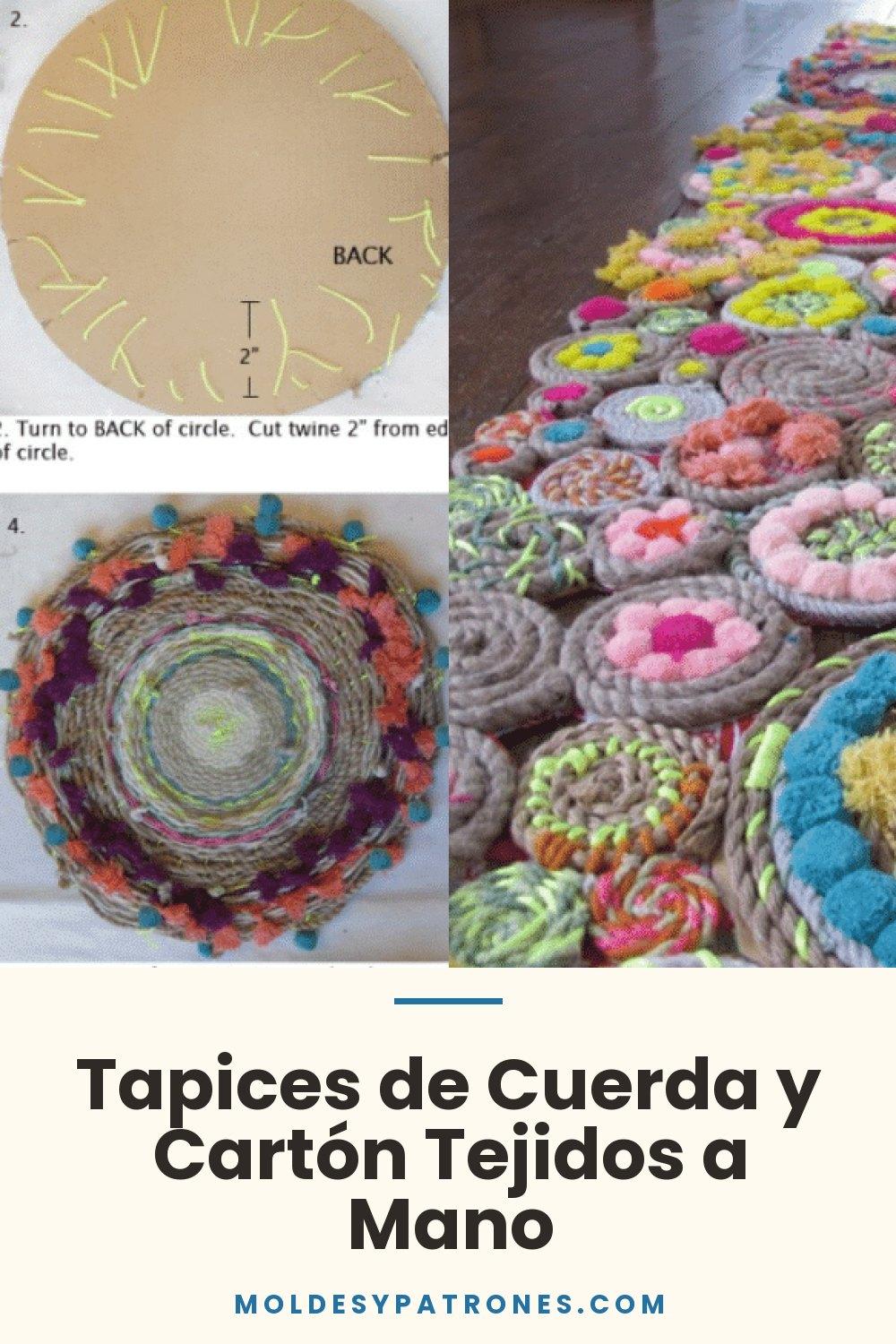 Tapices de Cuerda y Cartón Tejidos a Mano
