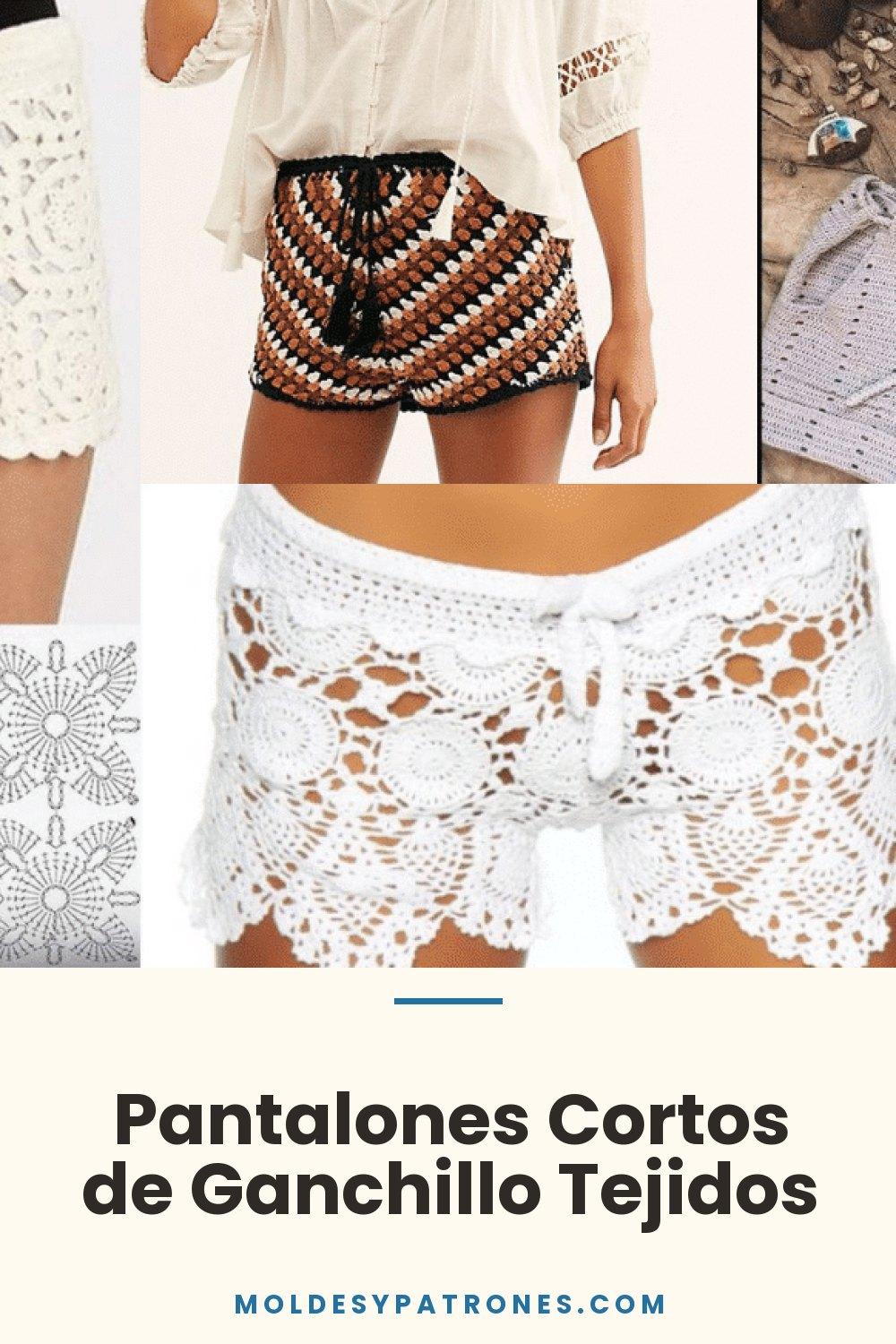 Pantalones Cortos de Ganchillo Tejidos