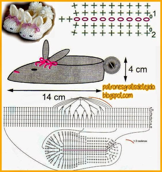 zapatitos de conejo tejidos a crochet 6